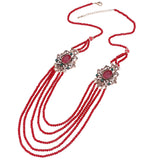 Kinel Green Crystal Beads Tassel Necklace Vintage Wedding Jewelry