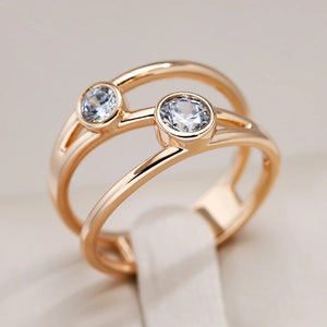 Kinel Natural Zircon Ring 585 Rose Line Rings Wedding Daily Jewelry