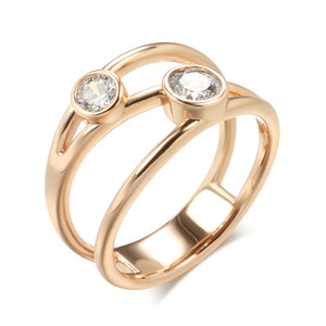 Kinel Natural Zircon Ring 585 Rose Line Rings Wedding Daily Jewelry
