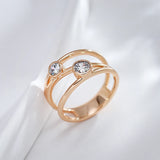 Kinel Natural Zircon Ring 585 Rose Line Rings Wedding Daily Jewelry