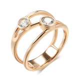 Kinel Natural Zircon Ring 585 Rose Line Rings Wedding Daily Jewelry