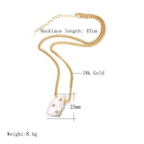 Baroque Pearl Wrap Geometric Metal Necklace for Women Wedding Party