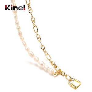Kinel Pearl Wrap Geometric Necklace for Women Wedding Party