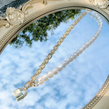 Kinel Pearl Wrap Geometric Necklace for Women Wedding Party