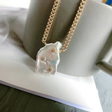 Baroque Pearl Wrap Geometric Metal Necklace for Women Wedding Party