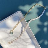 Kinel Pearl Wrap Geometric Necklace for Women Wedding Party