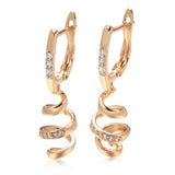 Kinel 585 Rose Drop Earrings with Natural Zircon for Women