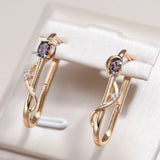 Kinel 585 Rose Long Earrings Natural Zircon Jewelry For Girls