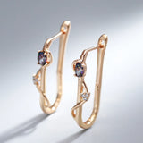 Kinel 585 Rose Long Earrings Natural Zircon Jewelry For Girls