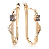 Kinel 585 Rose Long Earrings Natural Zircon Jewelry For Girls