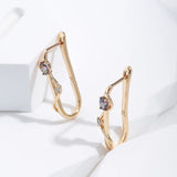 Kinel 585 Rose Long Earrings Natural Zircon Jewelry For Girls