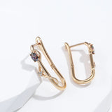 Kinel 585 Rose Long Earrings Natural Zircon Jewelry For Girls