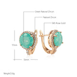 Kinel Emerald Zircon Drop Earrings Rose Wedding Jewelry