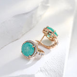 Kinel Emerald Zircon Drop Earrings Rose Wedding Jewelry