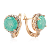 Kinel Emerald Zircon Drop Earrings Rose Wedding Jewelry