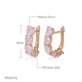 Emerald Round Cut Zircon Drop Earrings for Women