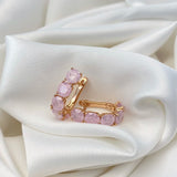 Emerald Round Cut Zircon Drop Earrings for Women