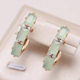 Kinel Emerald Zircon Drop Earrings 585 Rose Wedding Jewelry