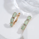 Kinel Emerald Zircon Drop Earrings 585 Rose Wedding Jewelry