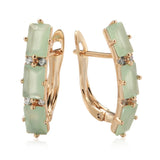 Kinel Emerald Zircon Drop Earrings 585 Rose Wedding Jewelry