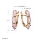 Kinel Emerald Zircon Drop Earrings 585 Rose Wedding Jewelry