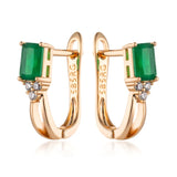 Kinel Emerald Zircon Drop Earrings 585 Rose Fine Jewelry