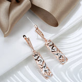 Kinel Square Wide Drop Earrings 585 Rose Silver Mix Boho Long Earrings