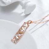 Kinel Square Wide Pendant Necklace 585 Rose Silver Mix Boho Long Necklace