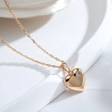 Kinel Zircon Heart Pendant Necklace 585 Rose Jewelry