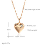 Kinel Zircon Heart Pendant Necklace 585 Rose Jewelry