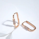 Kinel Minimalist Earrings for Women Rose Green Zircon Geometry Drop Earrings