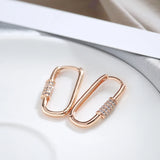 Kinel Minimalist Earrings for Women Rose Green Zircon Geometry Drop Earrings