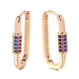 Kinel Minimalist Earrings for Women Rose Green Zircon Geometry Drop Earrings