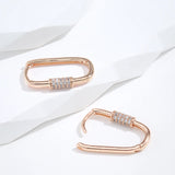 Kinel Minimalist Earrings for Women Rose Green Zircon Geometry Drop Earrings