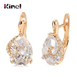 Kinel Rose Zircon Water Drop Stud Earrings 585