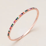 Kinel 585 Rose Zircon Cuff Bangle Wedding Jewelry