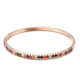 Kinel 585 Rose Zircon Cuff Bangle Wedding Jewelry