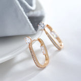 Kinel Natural Zircon Hoop Earrings 585 Rose Daily Dangle Earrings