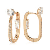 Kinel Natural Zircon Hoop Earrings 585 Rose Daily Dangle Earrings