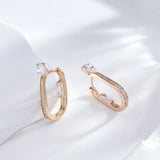 Kinel Natural Zircon Hoop Earrings 585 Rose Daily Dangle Earrings