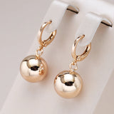 Kinel Spherical Drop Earrings 585 Rose Wedding Jewelry