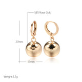 Kinel Spherical Drop Earrings 585 Rose Wedding Jewelry