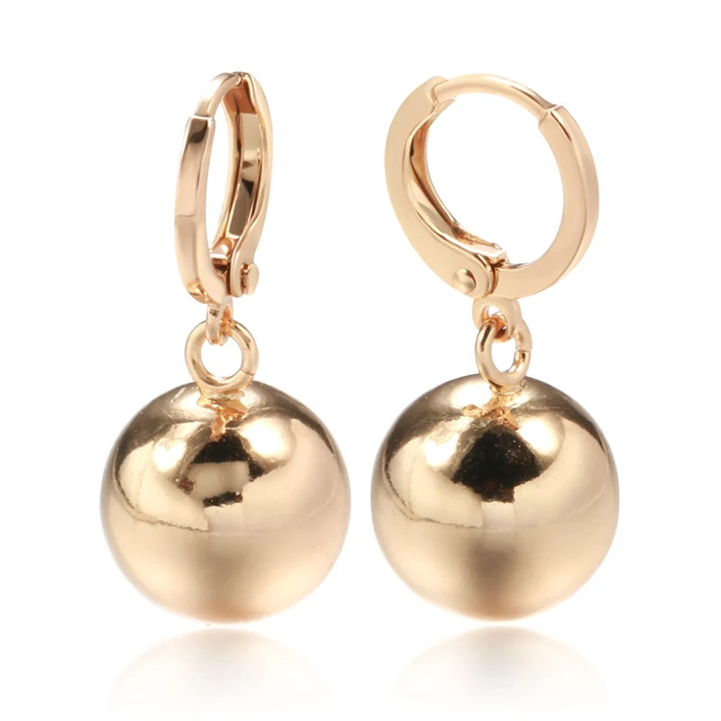 Kinel Spherical Drop Earrings 585 Rose Wedding Jewelry