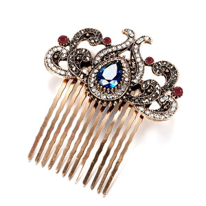 Kinel Women Flower Hair Comb Full Rhinestone Ethnic Hair Jewelry