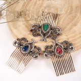 Kinel Women Flower Hair Comb Full Rhinestone Ethnic Hair Jewelry