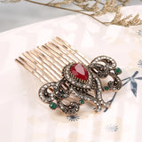 Kinel Women Flower Hair Comb Full Rhinestone Ethnic Hair Jewelry