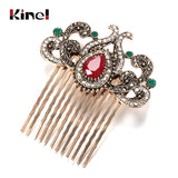 Kinel Women Flower Hair Comb Full Rhinestone Ethnic Hair Jewelry