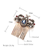 Kinel Women Flower Hair Comb Full Rhinestone Ethnic Hair Jewelry