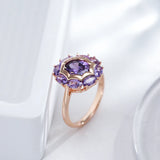 Kinel Oval Purple Zircon Ring 585 Rose Fine Jewelry