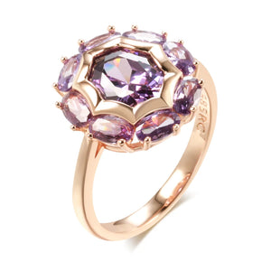 Kinel Oval Purple Zircon Ring 585 Rose Fine Jewelry